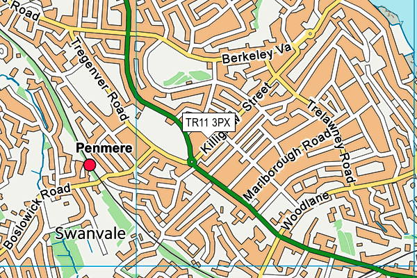 TR11 3PX map - OS VectorMap District (Ordnance Survey)