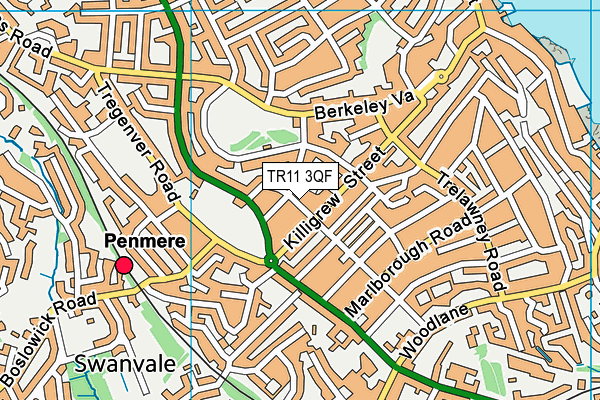TR11 3QF map - OS VectorMap District (Ordnance Survey)