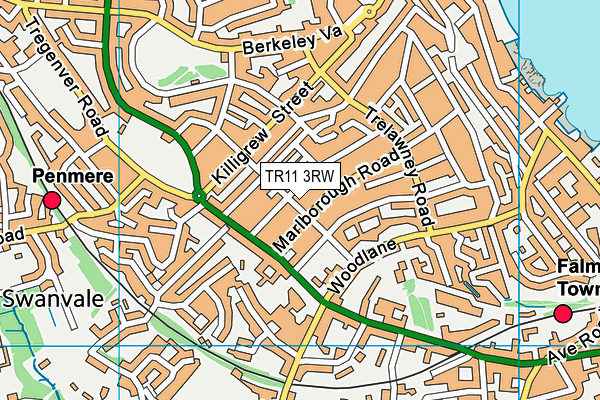 TR11 3RW map - OS VectorMap District (Ordnance Survey)
