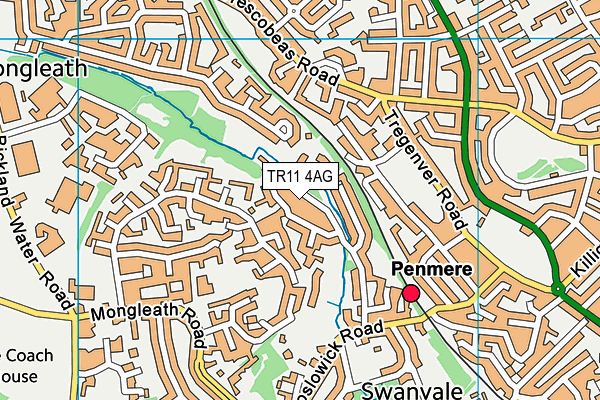 TR11 4AG map - OS VectorMap District (Ordnance Survey)