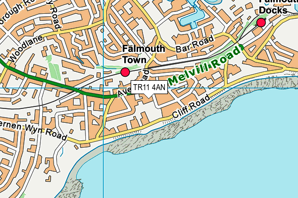 TR11 4AN map - OS VectorMap District (Ordnance Survey)
