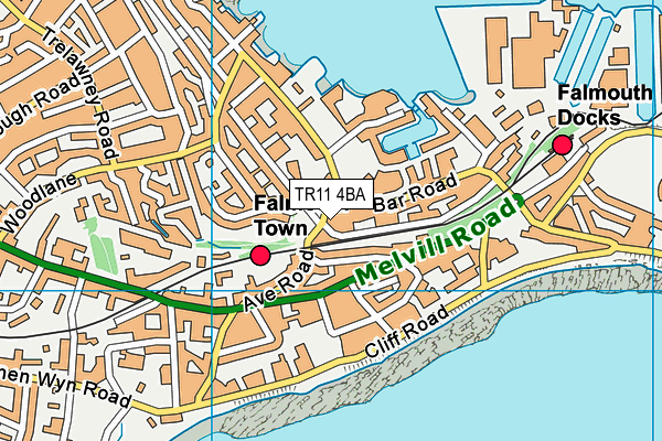 TR11 4BA map - OS VectorMap District (Ordnance Survey)