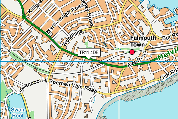 TR11 4DE map - OS VectorMap District (Ordnance Survey)
