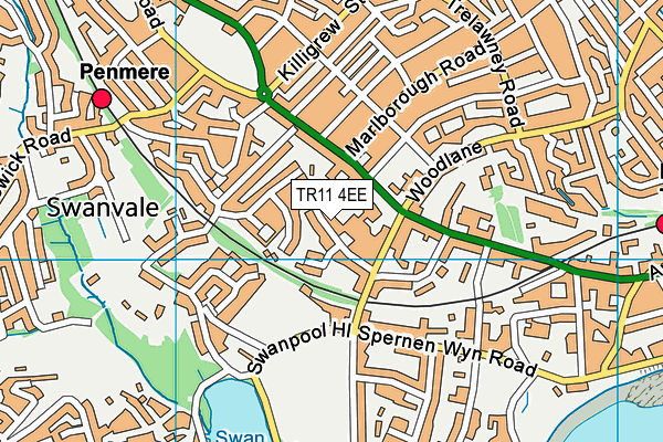 TR11 4EE map - OS VectorMap District (Ordnance Survey)