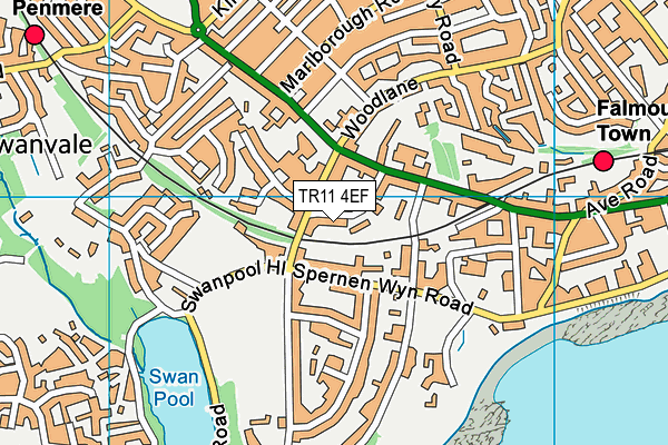 TR11 4EF map - OS VectorMap District (Ordnance Survey)
