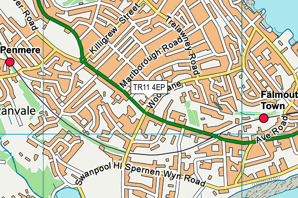 TR11 4EP map - OS VectorMap District (Ordnance Survey)