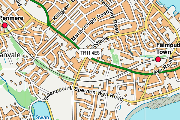 TR11 4ES map - OS VectorMap District (Ordnance Survey)