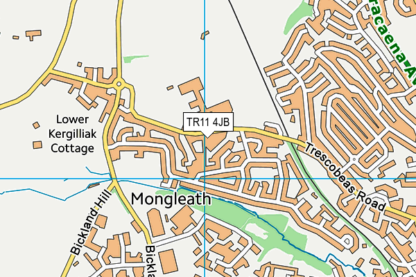 TR11 4JB map - OS VectorMap District (Ordnance Survey)
