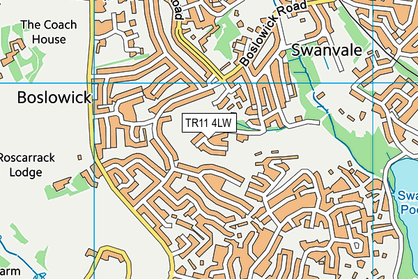 TR11 4LW map - OS VectorMap District (Ordnance Survey)