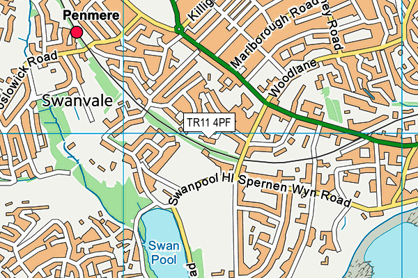 TR11 4PF map - OS VectorMap District (Ordnance Survey)