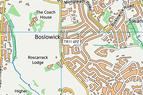 TR11 4PZ map - OS VectorMap District (Ordnance Survey)