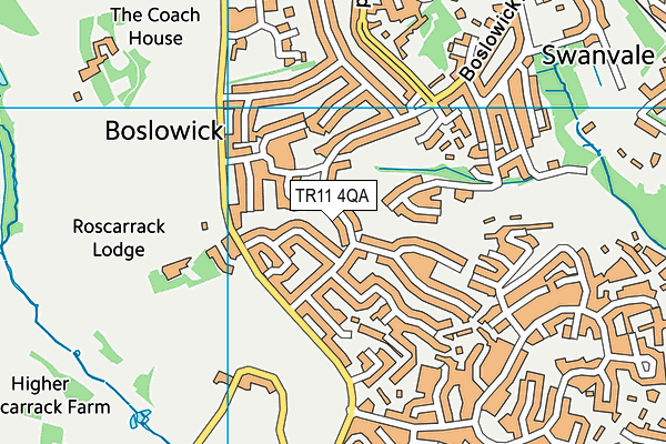 TR11 4QA map - OS VectorMap District (Ordnance Survey)