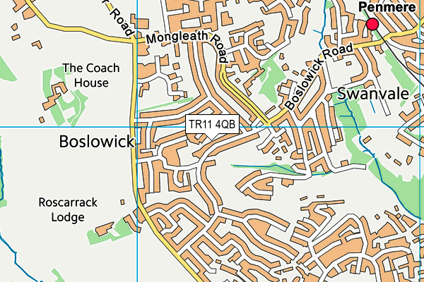 TR11 4QB map - OS VectorMap District (Ordnance Survey)