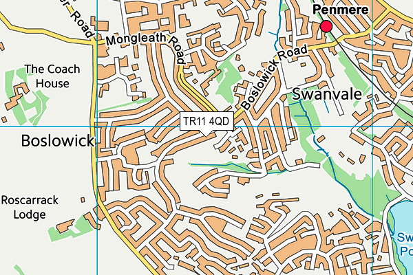 TR11 4QD map - OS VectorMap District (Ordnance Survey)