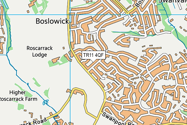 TR11 4QF map - OS VectorMap District (Ordnance Survey)