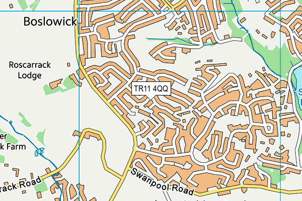 TR11 4QQ map - OS VectorMap District (Ordnance Survey)