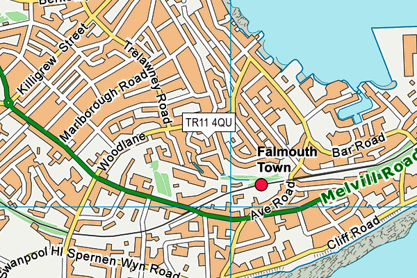 TR11 4QU map - OS VectorMap District (Ordnance Survey)