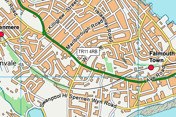 TR11 4RB map - OS VectorMap District (Ordnance Survey)