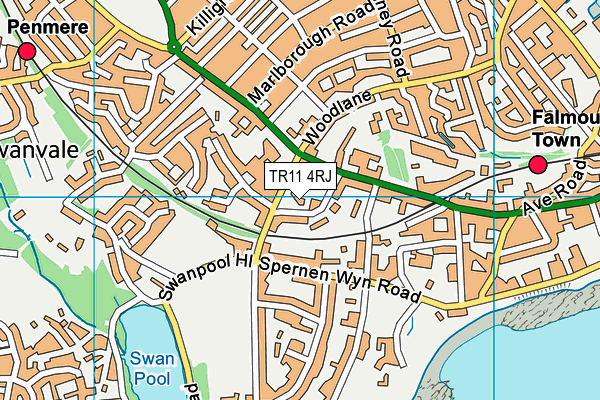 TR11 4RJ map - OS VectorMap District (Ordnance Survey)