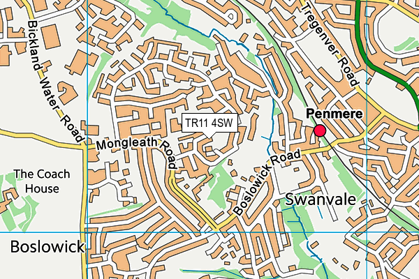TR11 4SW map - OS VectorMap District (Ordnance Survey)