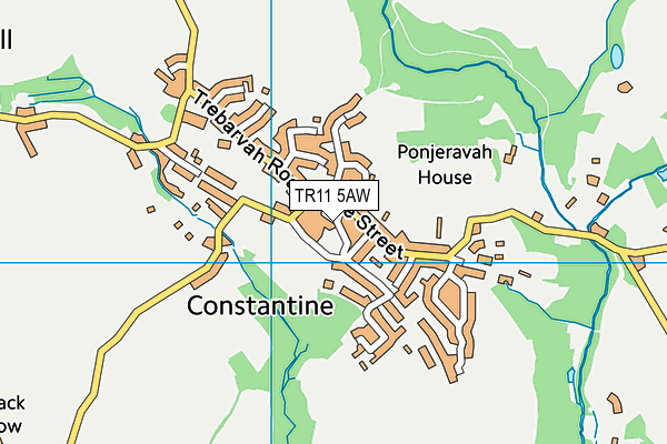 TR11 5AW map - OS VectorMap District (Ordnance Survey)