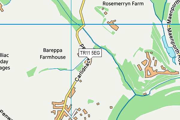 TR11 5EG map - OS VectorMap District (Ordnance Survey)