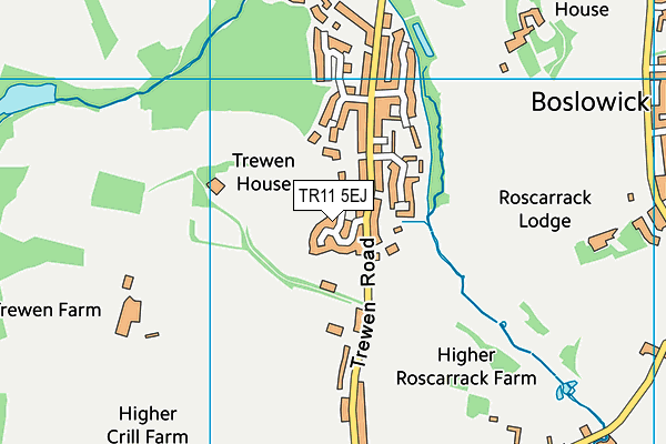 TR11 5EJ map - OS VectorMap District (Ordnance Survey)