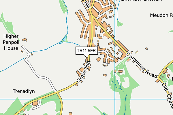 TR11 5ER map - OS VectorMap District (Ordnance Survey)