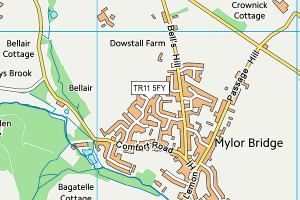TR11 5FY map - OS VectorMap District (Ordnance Survey)