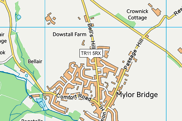 TR11 5RX map - OS VectorMap District (Ordnance Survey)