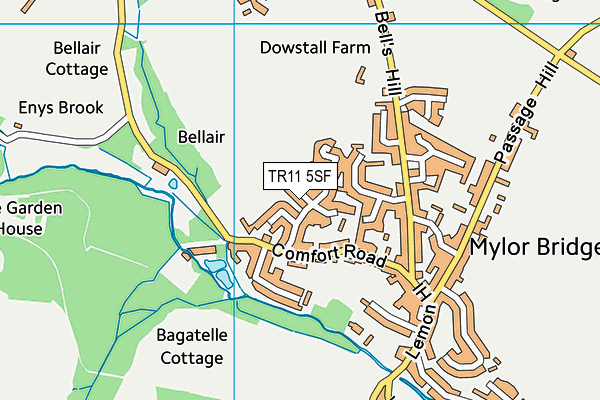 TR11 5SF map - OS VectorMap District (Ordnance Survey)