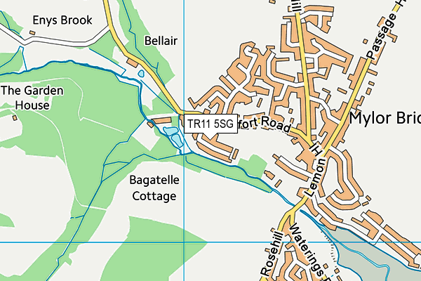 TR11 5SG map - OS VectorMap District (Ordnance Survey)