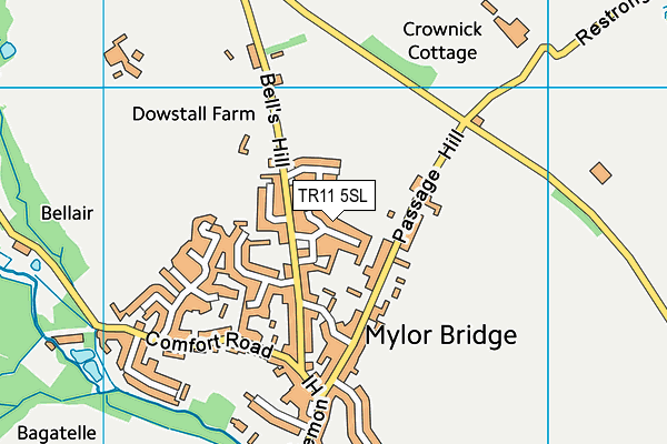 TR11 5SL map - OS VectorMap District (Ordnance Survey)