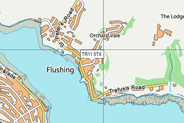 Flushing School map (TR11 5TX) - OS VectorMap District (Ordnance Survey)