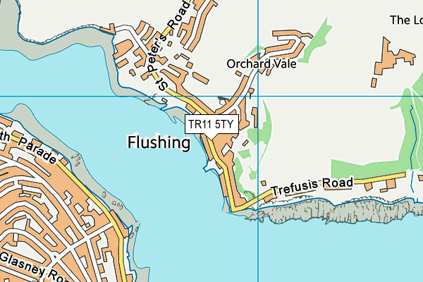 TR11 5TY map - OS VectorMap District (Ordnance Survey)