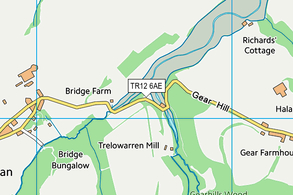 TR12 6AE map - OS VectorMap District (Ordnance Survey)