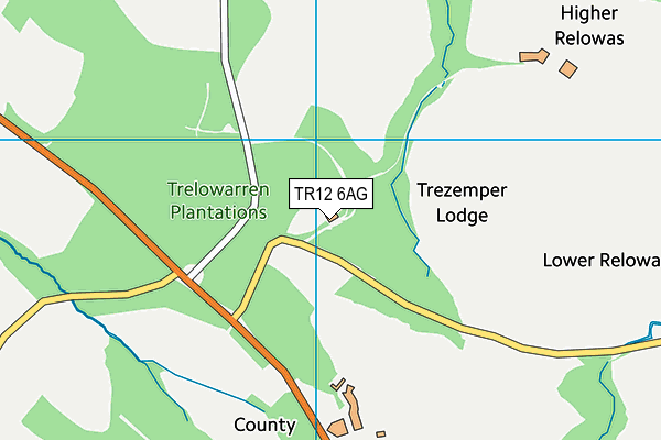 TR12 6AG map - OS VectorMap District (Ordnance Survey)