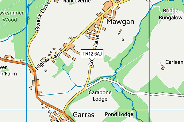 TR12 6AJ map - OS VectorMap District (Ordnance Survey)