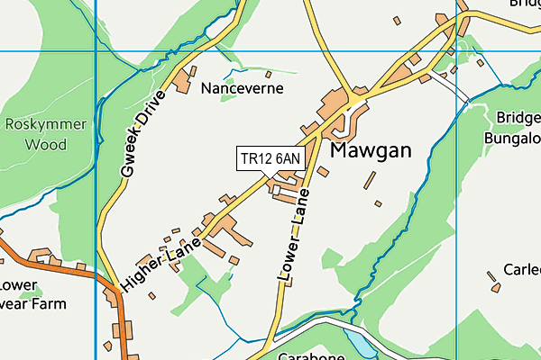 TR12 6AN map - OS VectorMap District (Ordnance Survey)