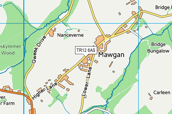 TR12 6AS map - OS VectorMap District (Ordnance Survey)