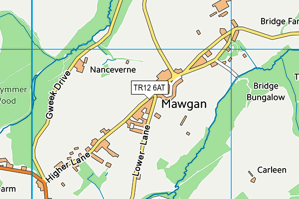 TR12 6AT map - OS VectorMap District (Ordnance Survey)