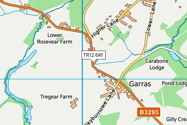 TR12 6AY map - OS VectorMap District (Ordnance Survey)