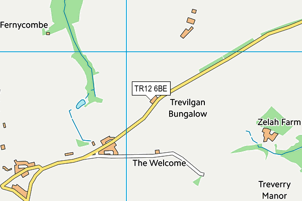 TR12 6BE map - OS VectorMap District (Ordnance Survey)