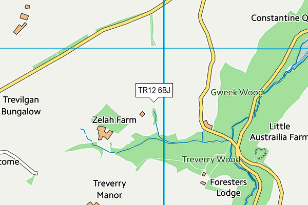 TR12 6BJ map - OS VectorMap District (Ordnance Survey)
