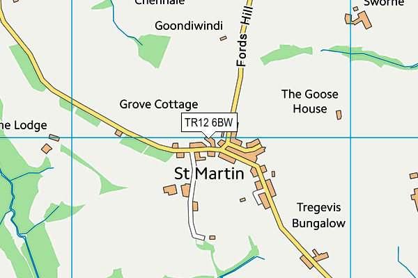 TR12 6BW map - OS VectorMap District (Ordnance Survey)