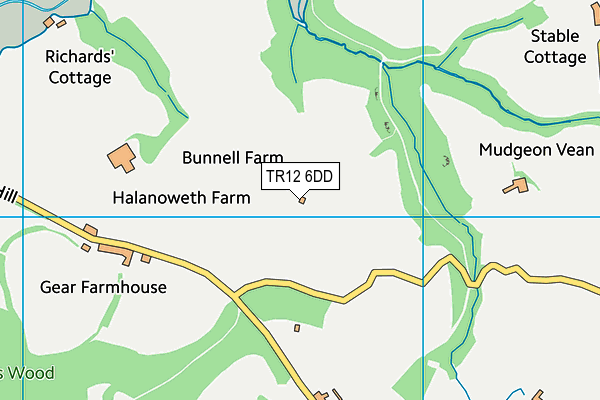 TR12 6DD map - OS VectorMap District (Ordnance Survey)