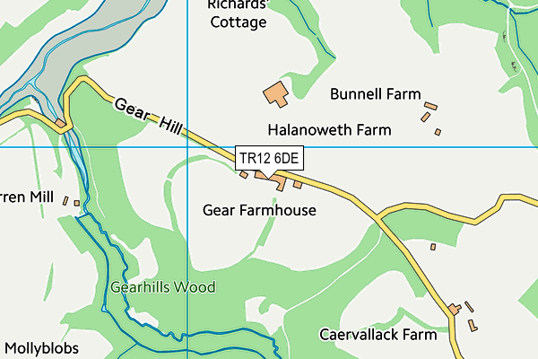 TR12 6DE map - OS VectorMap District (Ordnance Survey)