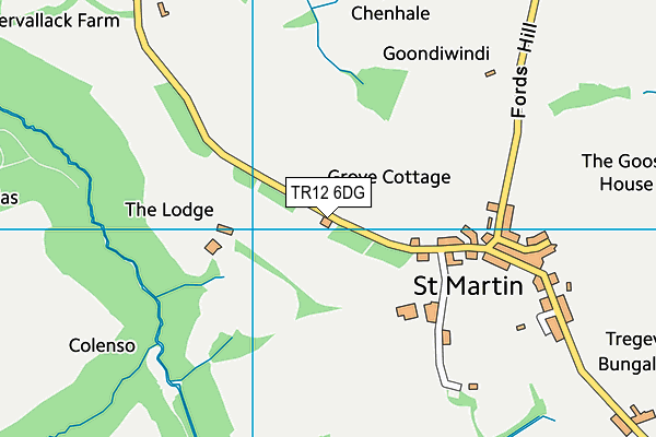 TR12 6DG map - OS VectorMap District (Ordnance Survey)