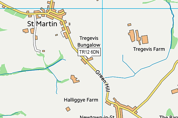 TR12 6DN map - OS VectorMap District (Ordnance Survey)