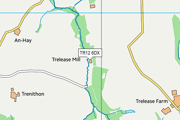 TR12 6DX map - OS VectorMap District (Ordnance Survey)